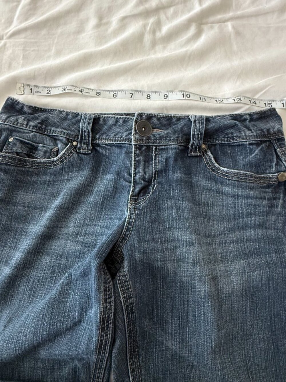 VTG Y2K Aéropostale Chelsea Bootcut Jeans Womens 9/10 Low Rise Rhinestone - Picture 9 of 12